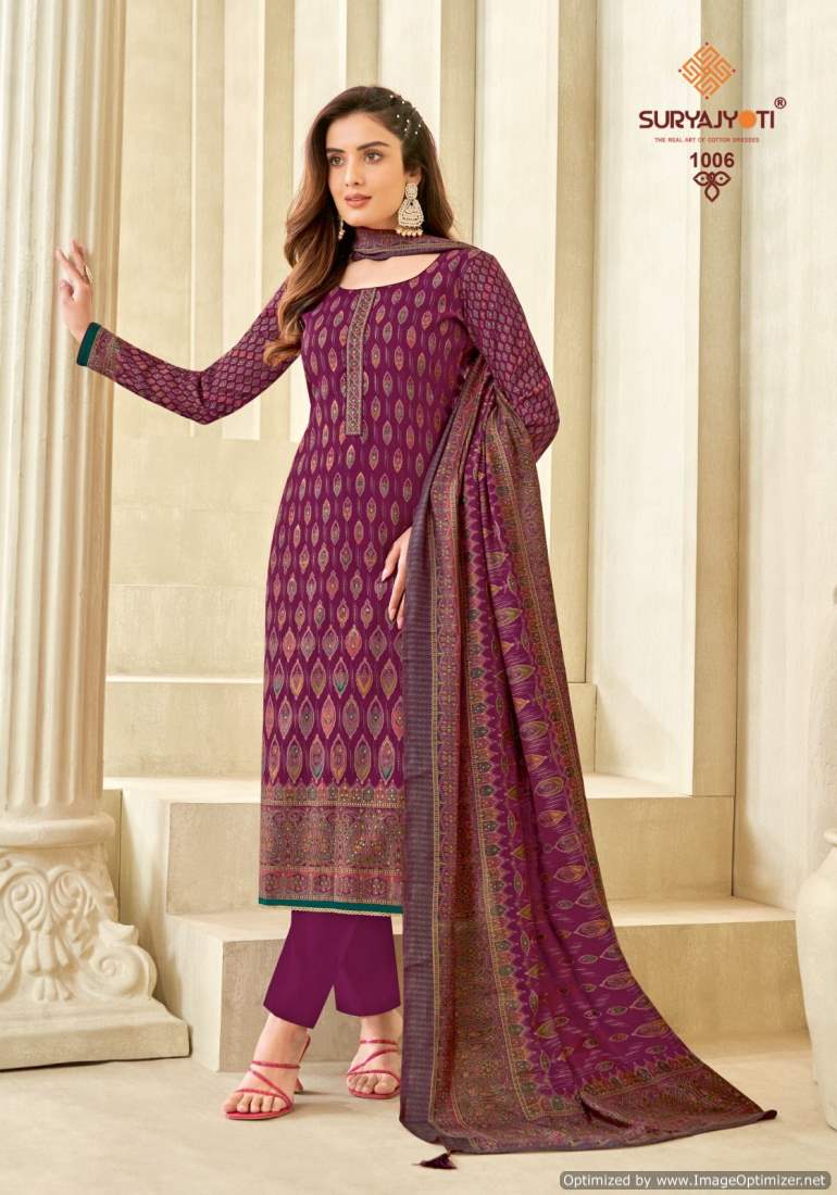 Pushpa Vol 1 By Suryajyoti Modal Silk Printed Dress Material Wholesale Shop In Surat
